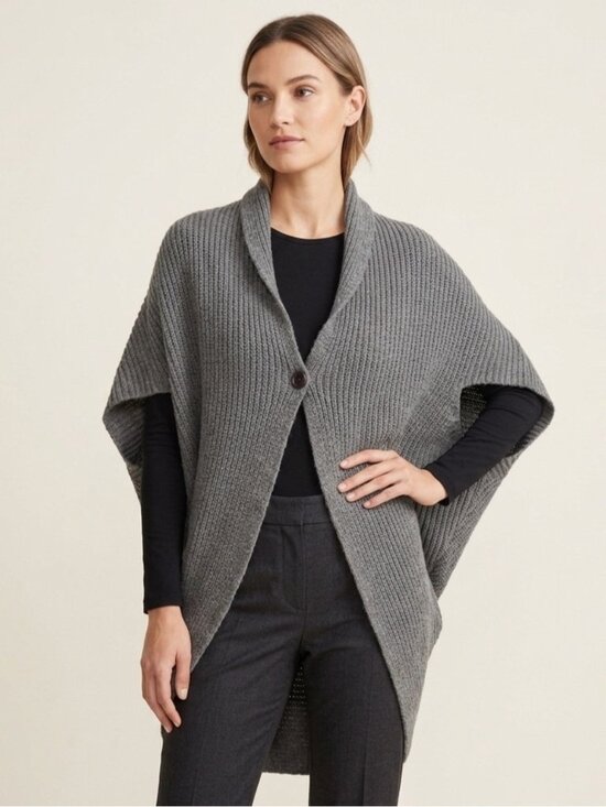 Catherine Lillywhite's Sweaters - Gray Cocoon Mohair Wool Blend Cardigan Sweater Vest - S 🇮🇹